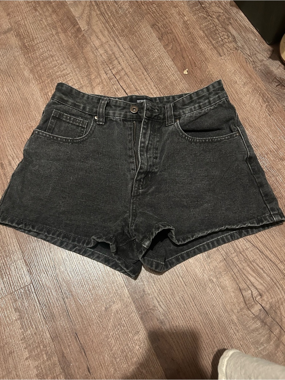 Cotton On Black Vintage-Wash Denim Shorts
